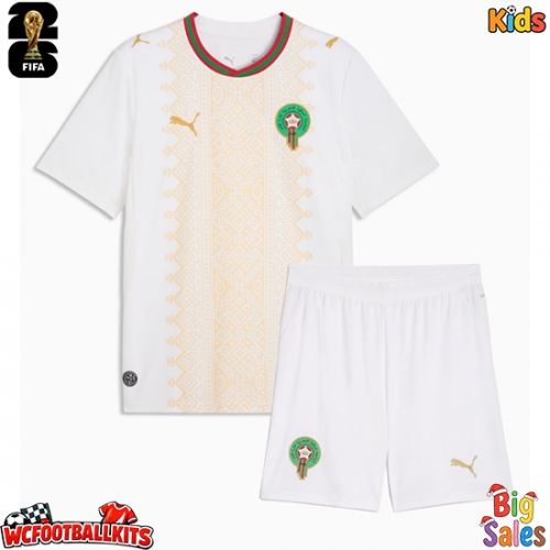 Morocco Replica Away Stadium Kit for Kids World Cup 2026 Short Sleeve (+ pants)